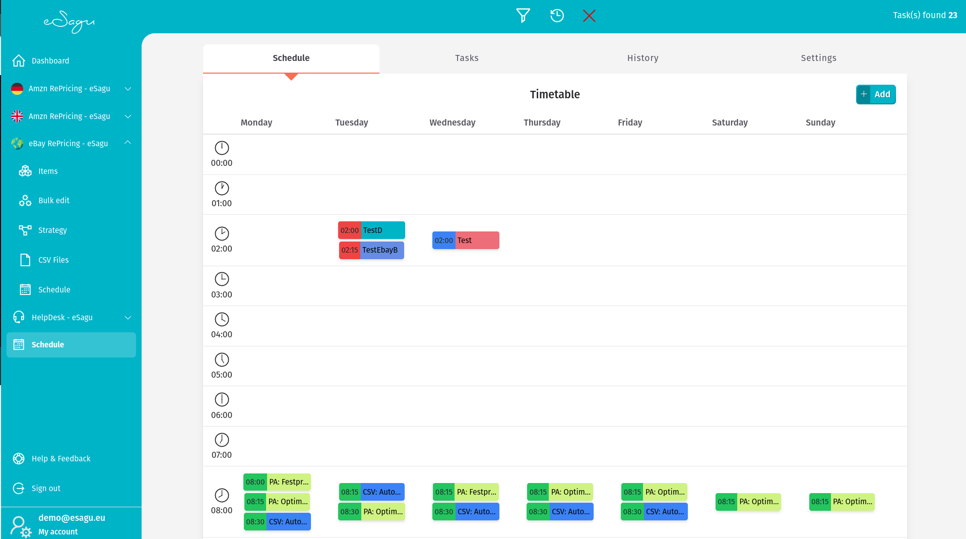 Scheduler Timetable View